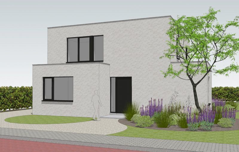 Nieuw te bouwen alleenstaande woning met vrije keuze van architectuur te Moorsele.